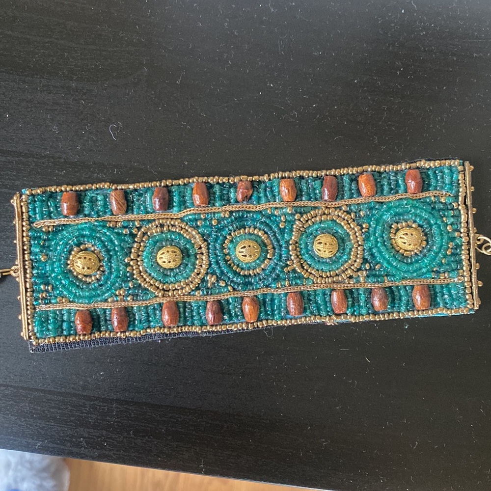 Beaded Indian cuff bracelet